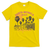 Santa Monica Beach California Summer Sunset Retro T-Shirt