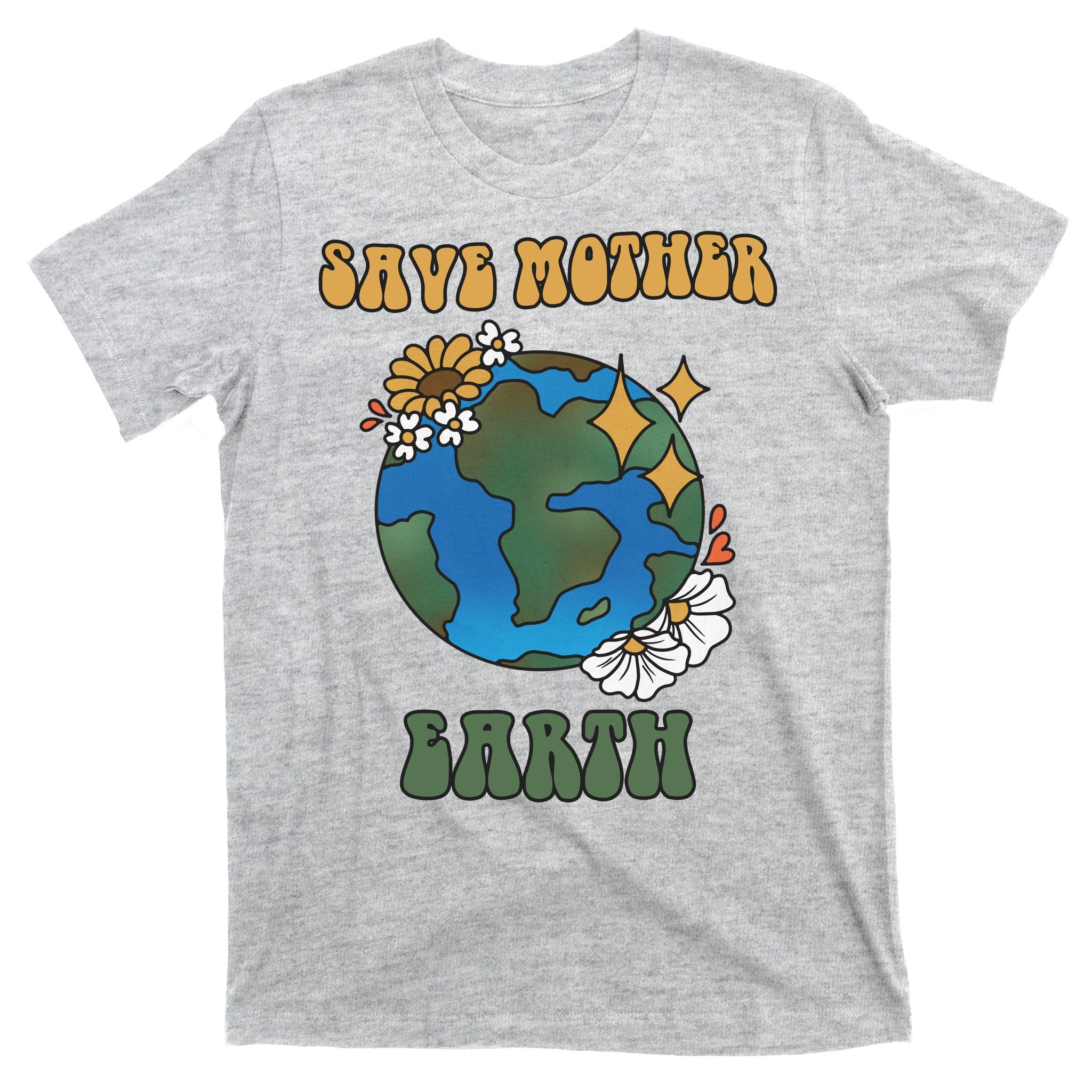 Save Mother Earth Retro Planet Floral T-Shirt