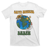 Save Mother Earth Retro Planet Floral T-Shirt
