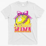 Softball Mama Ice Cream Drip Cheer Mom Game Day Mothers Day T-Shirt