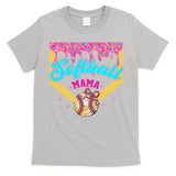 Softball Mama Ice Cream Drip Cheer Mom Game Day Mothers Day T-Shirt