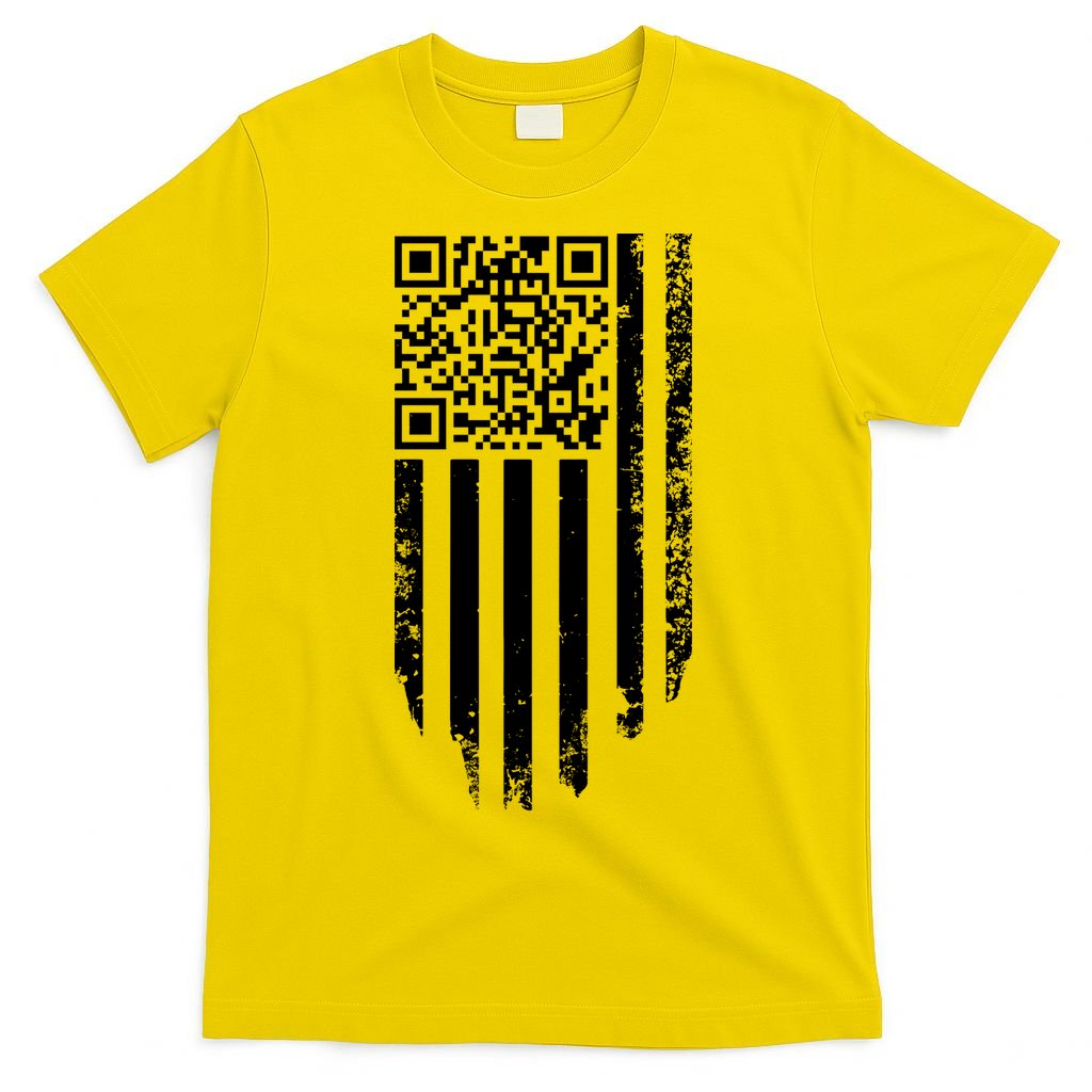 Scan Me President Trump Dancing Code American Flag T-Shirt