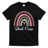 School Nurse Rainbow Leopard Back To School Appreciation T-Shirt