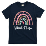 School Nurse Rainbow Leopard Back To School Appreciation T-Shirt