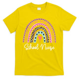 School Nurse Rainbow Leopard Back To School Appreciation T-Shirt