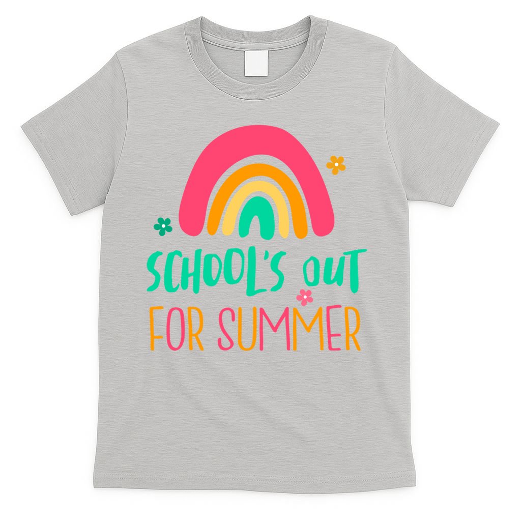 Schools Out For Summer Cute Rainbow T-Shirt