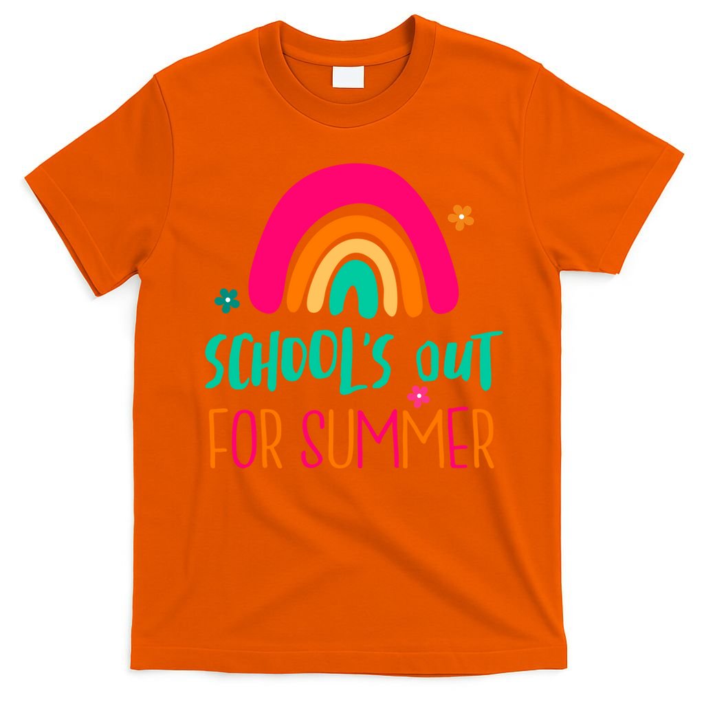 Schools Out For Summer Cute Rainbow T-Shirt