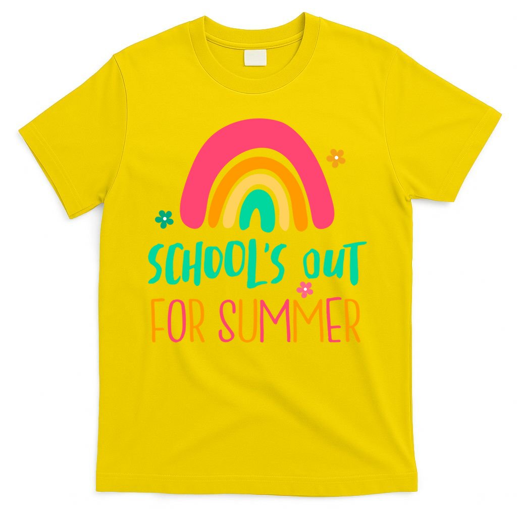 Schools Out For Summer Cute Rainbow T-Shirt