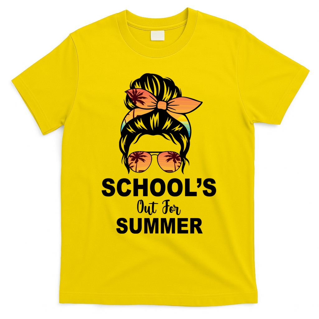 Schools Out For Summer Female Bun Sunglass T-Shirt