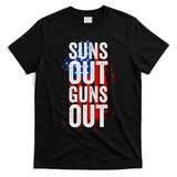 Suns Out Guns Out Tank Top Men Women 4th Of July USA Flag T-Shirt