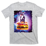 Space Galaxy Pitbull Riding Cheeseburger T-Shirt