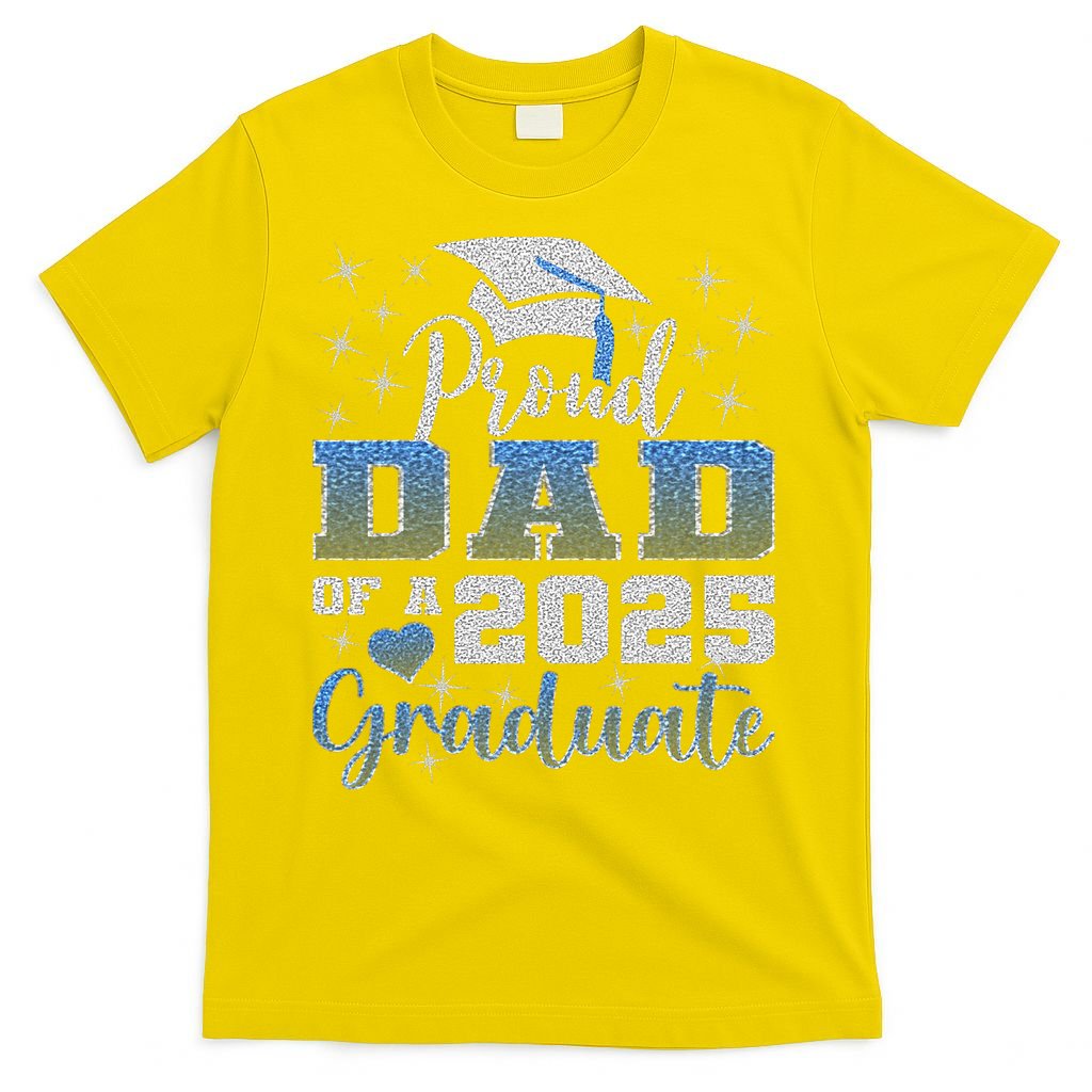 Super Proud Dad Of 2025 Graduate Awesome Family College T-Shirt