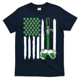 St. Patrick's Day Beer Tap USA American Flag T-Shirt
