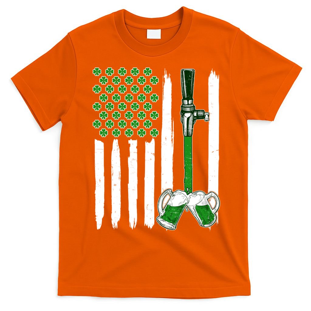 St. Patrick's Day Beer Tap USA American Flag T-Shirt