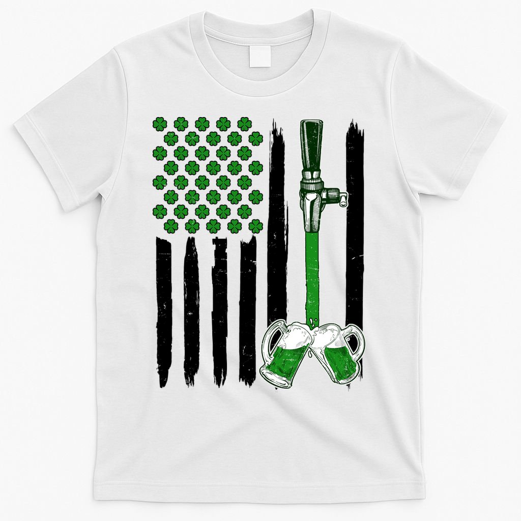 St. Patrick's Day Beer Tap USA American Flag T-Shirt