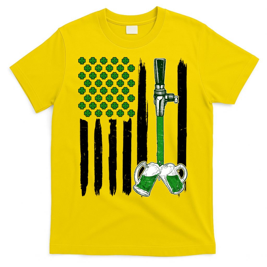 St. Patrick's Day Beer Tap USA American Flag T-Shirt