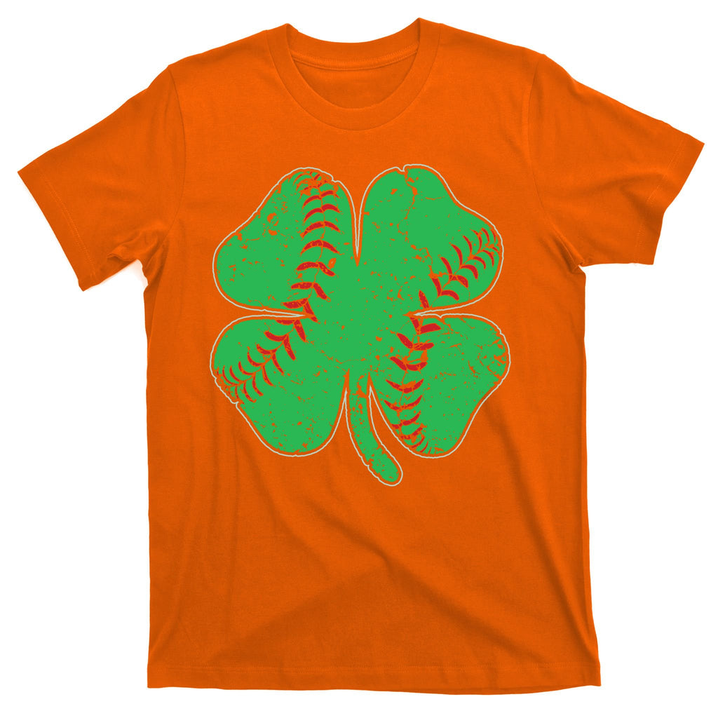 St Patrick's Day Baseball Catcher Pitcher Shamrock T-Shirt