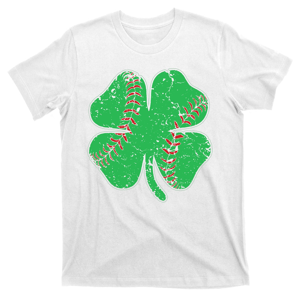 St Patrick's Day Baseball Catcher Pitcher Shamrock T-Shirt