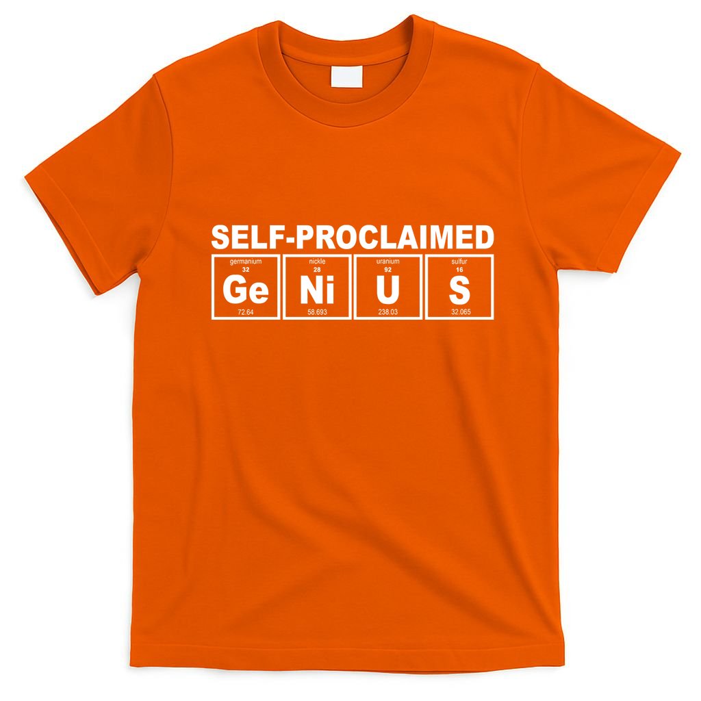 Self Proclaimed Genius Funny Periodic Table T-Shirt
