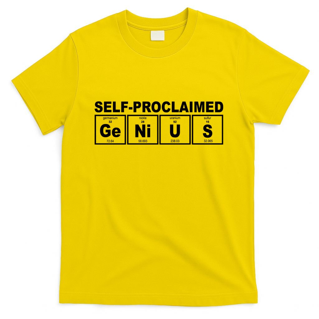 Self Proclaimed Genius Funny Periodic Table T-Shirt
