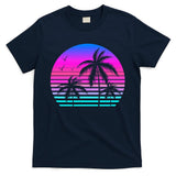 Sunset Palm Tree Cool Summer Vacation Style Vaporwave T-Shirt