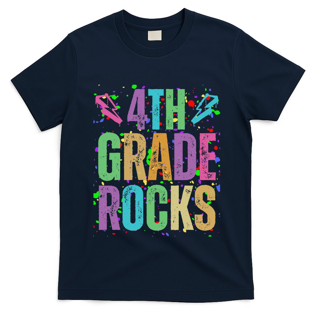School Rocks Back To School Rockin 4th Grade Rocks T-Shirt