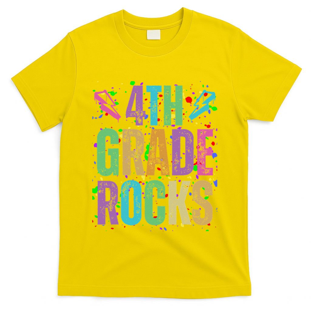 School Rocks Back To School Rockin 4th Grade Rocks T-Shirt