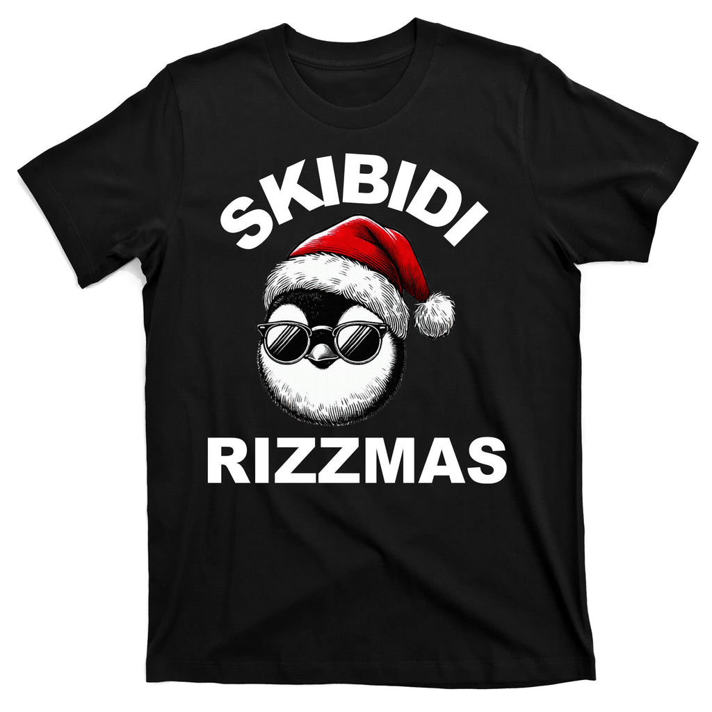 Skibidi Rizzmas Funny Christmas Penguin T-Shirt