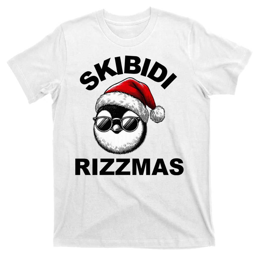 Skibidi Rizzmas Funny Christmas Penguin T-Shirt