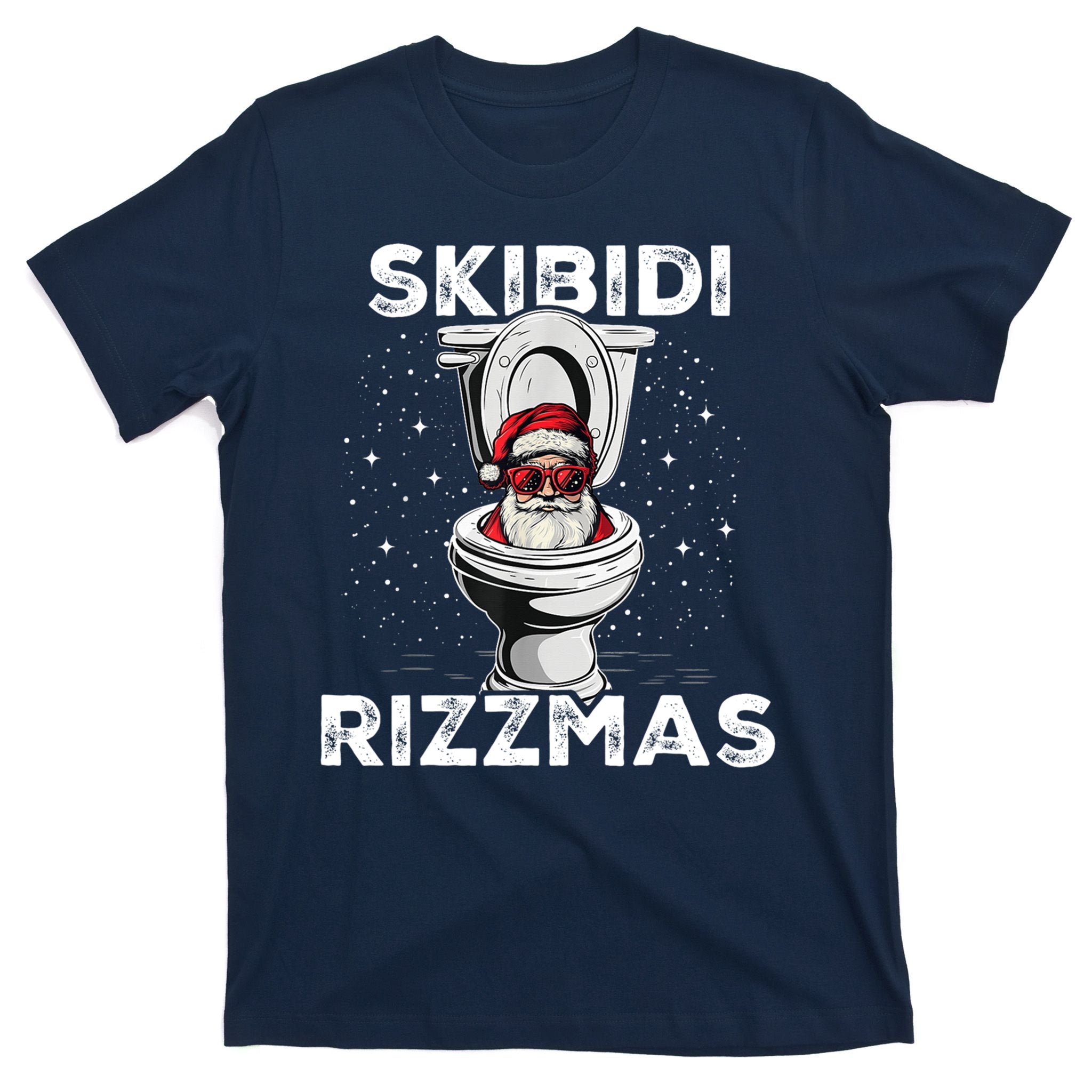 Skibidi Rizzmas Funny Toilet Santa Christmas T-Shirt