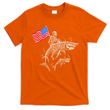 Skeleton Ride Shark 4th Of July T-Shirt