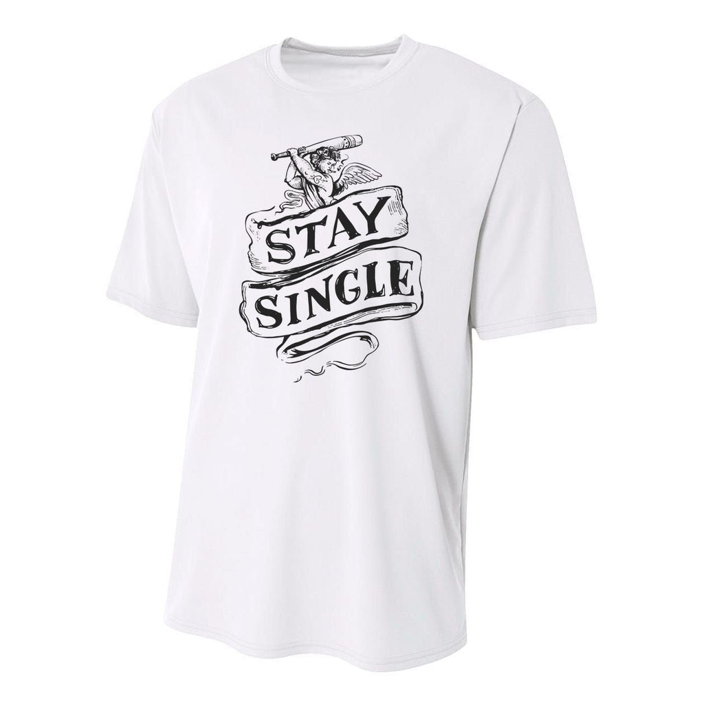 Stay Single Anti Valentine's Day Youth Performance Sprint T-Shirt