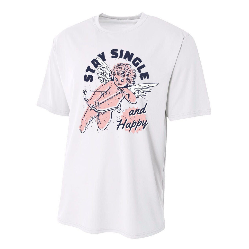 Stay Single And Happy Anti Valentines Day Cupid Performance Sprint T-Shirt