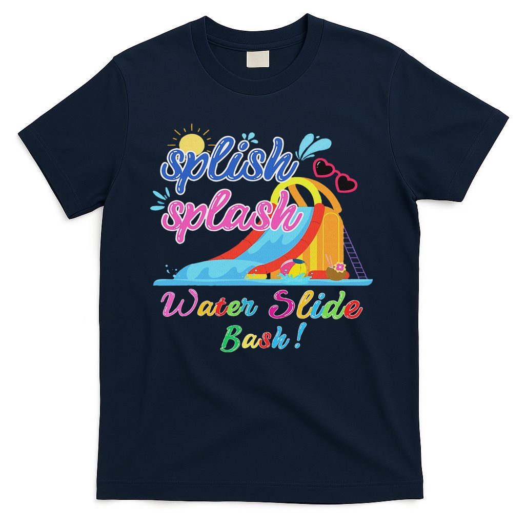 Splish Splash Bash Waterslide Summer Pool Birthday Party T-Shirt