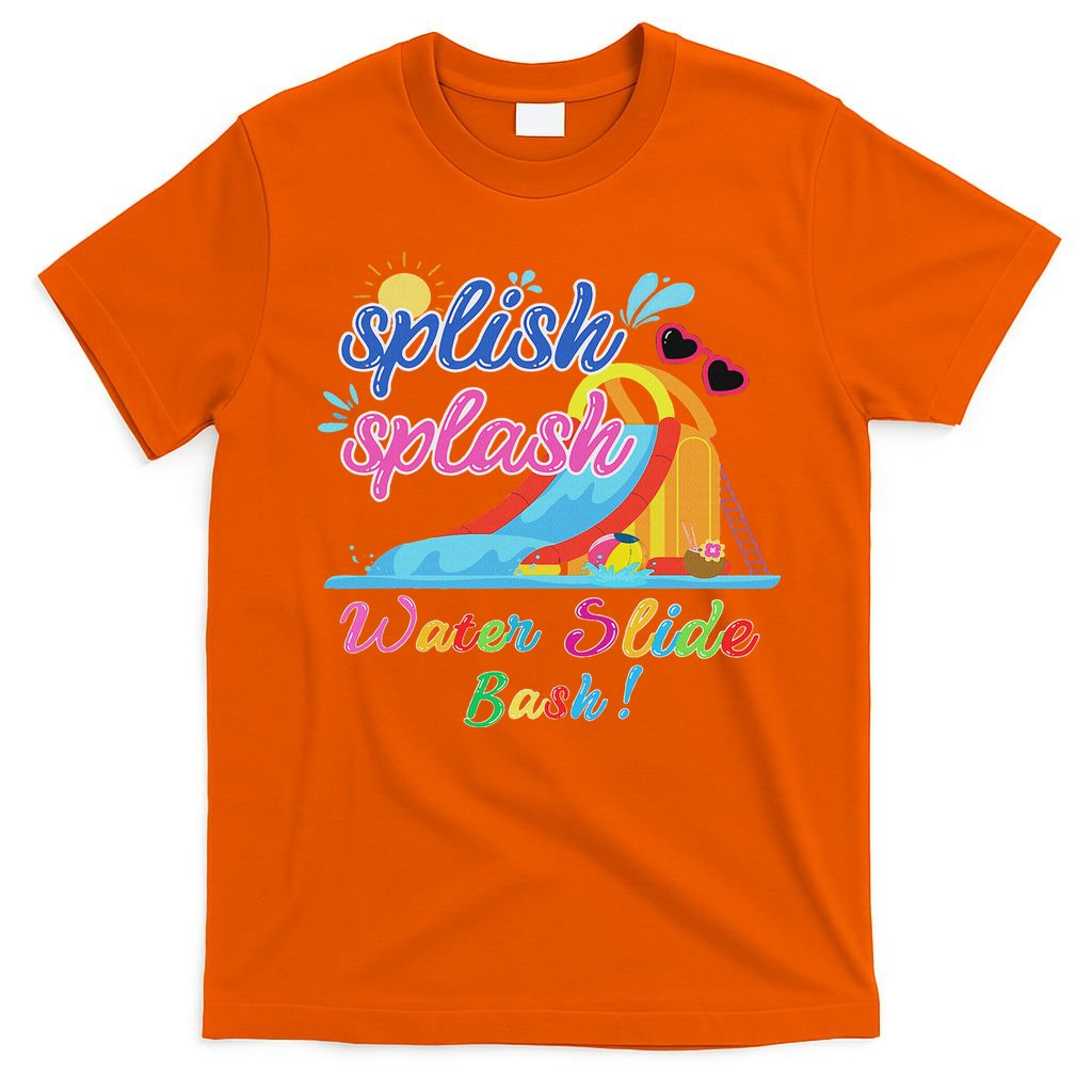 Splish Splash Bash Waterslide Summer Pool Birthday Party T-Shirt