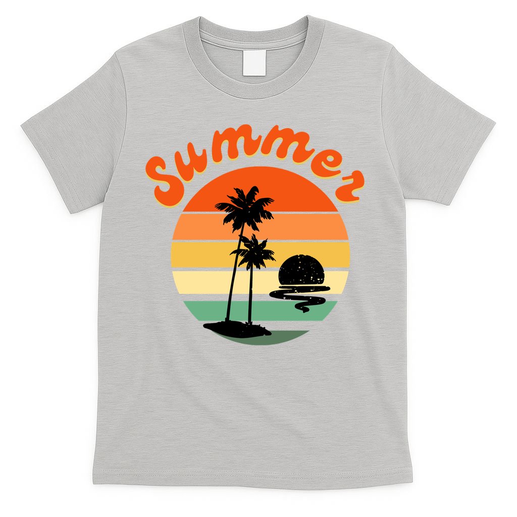 Summer Sunset Beach Retro Vacation T-Shirt