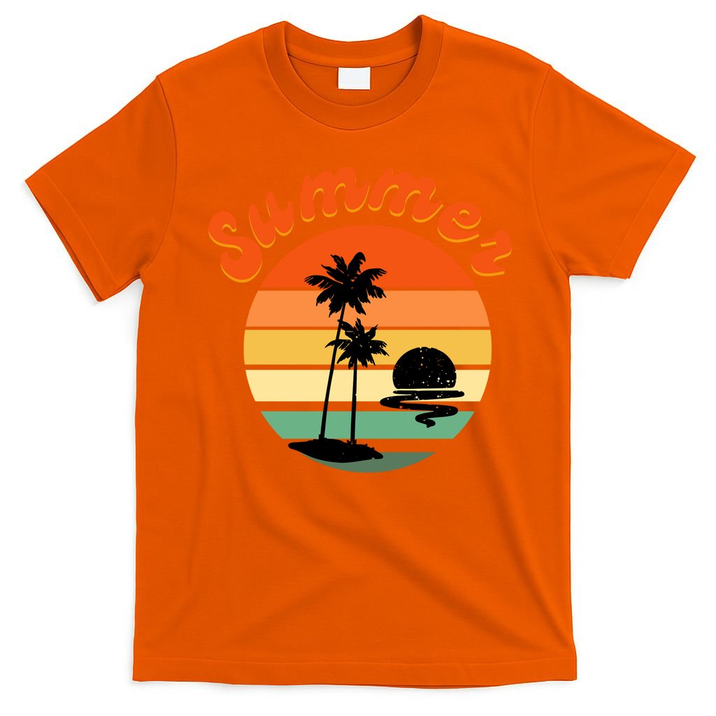 Summer Sunset Beach Retro Vacation T-Shirt