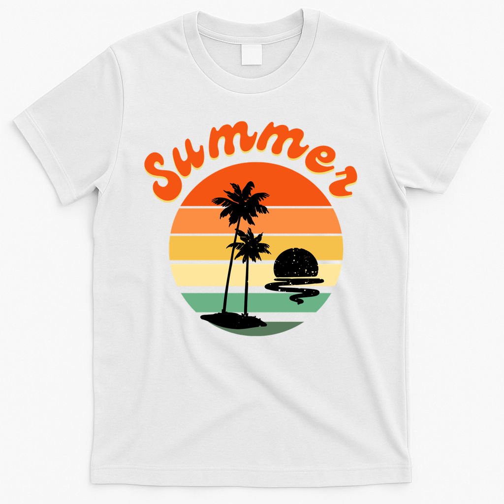 Summer Sunset Beach Retro Vacation T-Shirt