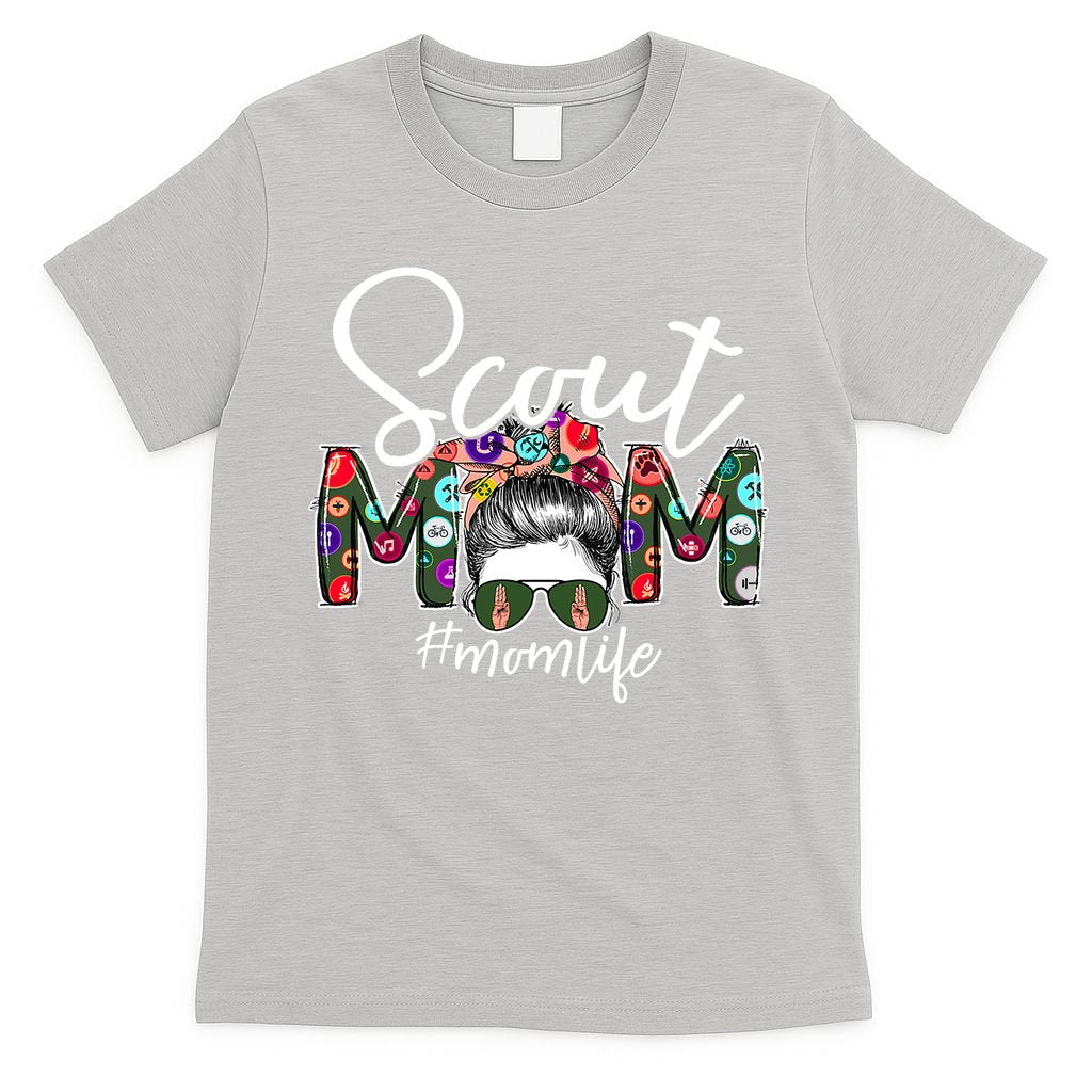 Scouting Scout Mom Life Messy Bun Hair T-Shirt