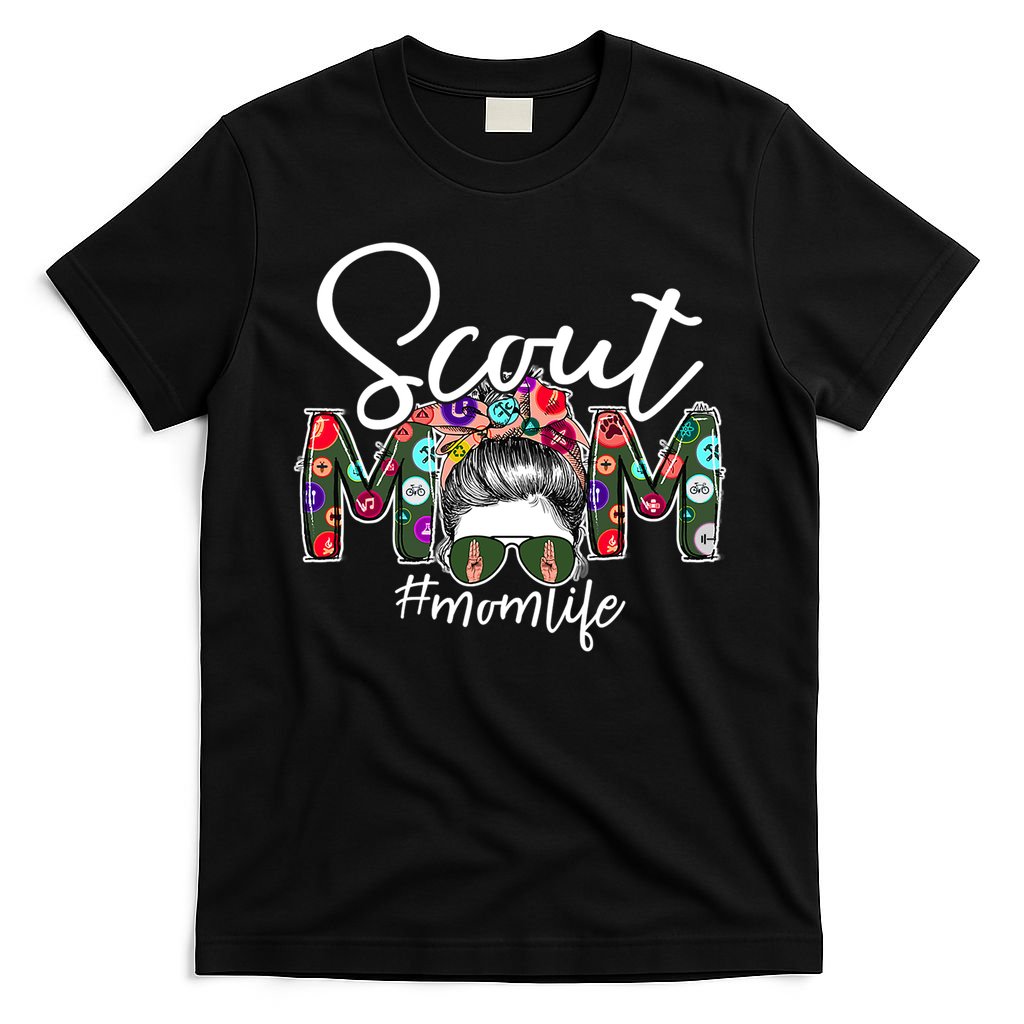 Scouting Scout Mom Life Messy Bun Hair T-Shirt