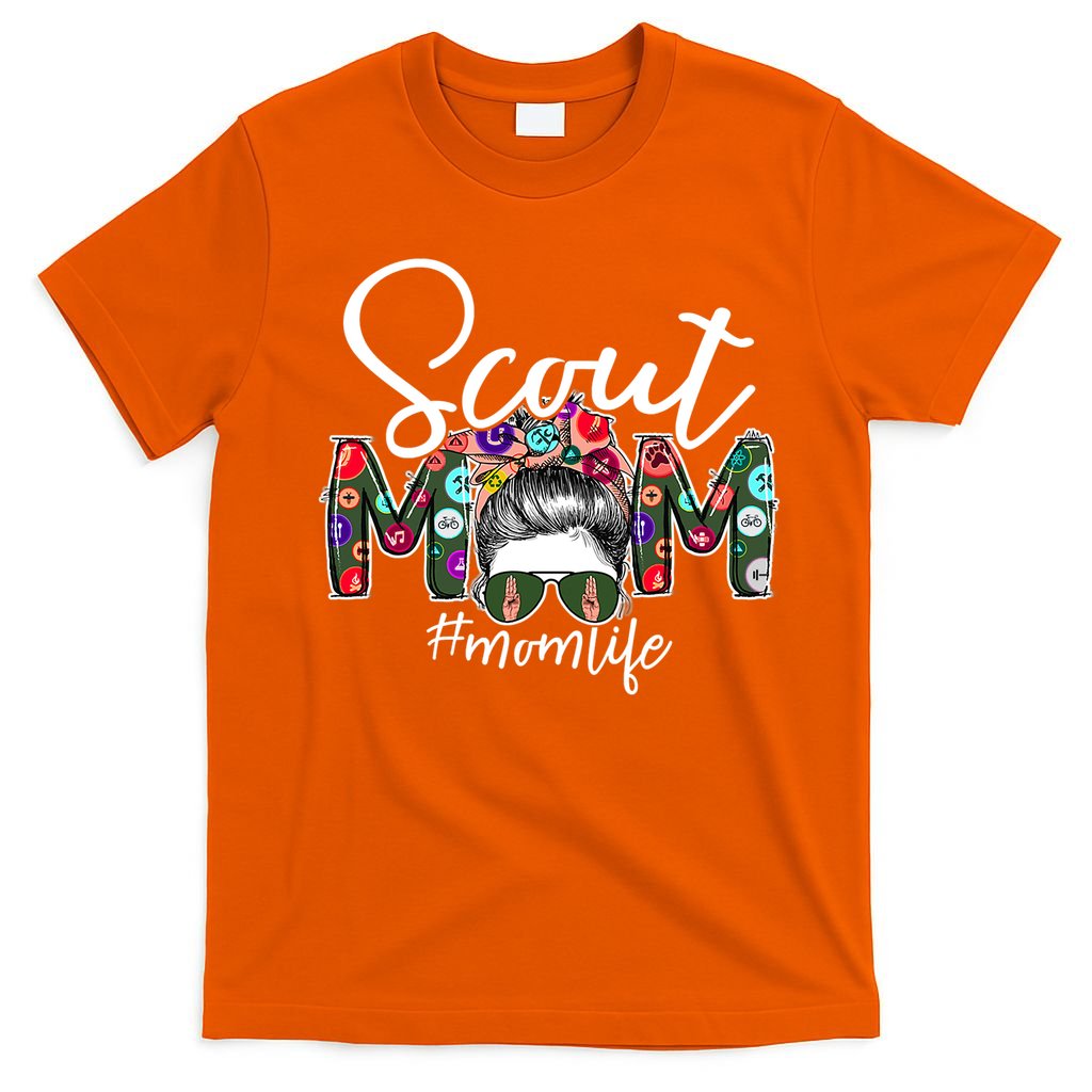 Scouting Scout Mom Life Messy Bun Hair T-Shirt