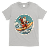 Surfing Santa On Surfboard Christmas In July Summer Surf T-Shirt