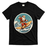 Surfing Santa On Surfboard Christmas In July Summer Surf T-Shirt