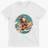Surfing Santa On Surfboard Christmas In July Summer Surf T-Shirt