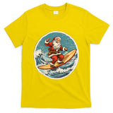 Surfing Santa On Surfboard Christmas In July Summer Surf T-Shirt