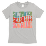 Saltwater Seashells Sunshine Retro Groovy Summer T-Shirt