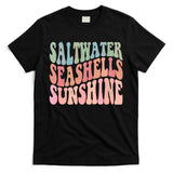 Saltwater Seashells Sunshine Retro Groovy Summer T-Shirt