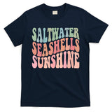 Saltwater Seashells Sunshine Retro Groovy Summer T-Shirt