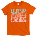 Saltwater Seashells Sunshine Retro Groovy Summer T-Shirt
