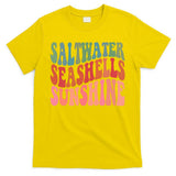 Saltwater Seashells Sunshine Retro Groovy Summer T-Shirt